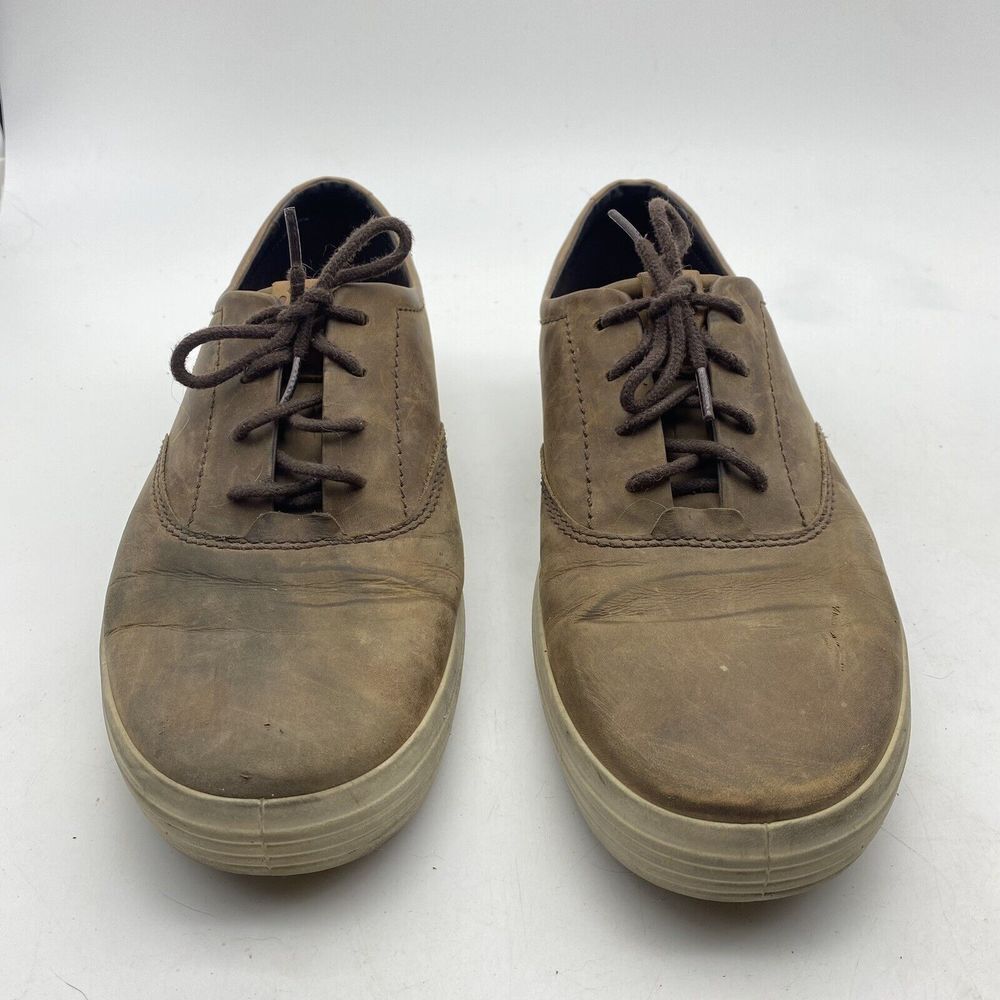 ECCO Sneakers Men's EU 45 US 11 Brown Leather Lace Shoes Soft‎ Distressed